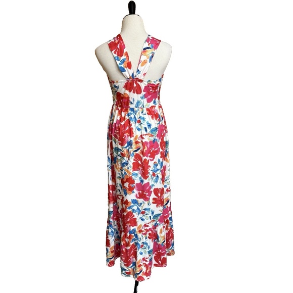 Grace Karin Women Size S Floral Halter Maxi Dress Criss Cross Summer NWT - Picture 3 of 16